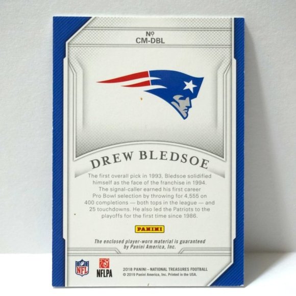 2018 Panini National Treasures Century Materials /99 Drew Bledsoe #CM-DBL NM/MT - Picture 2 of 2